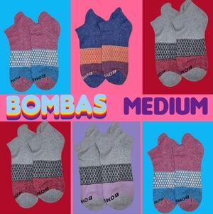 Bombas Ankle Socks 6 Pair BNWT Unisex  Medium Assorted Colors